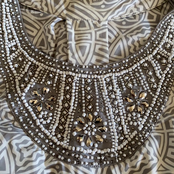 INC International Concepts Gray & White Women's MIDI dress (NWOT) Size: Medium - Picture 8 of 11